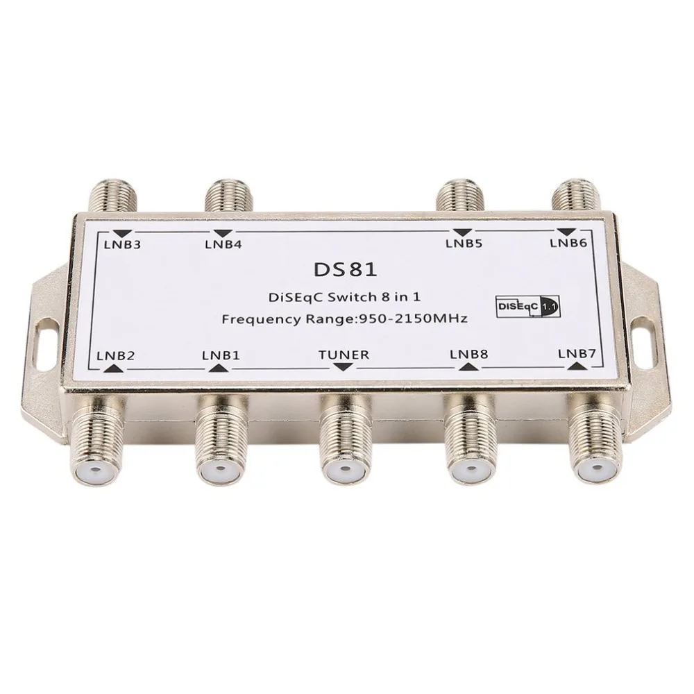 DS81 8 в 1 спутниковый сигнал DiSEqC переключатель приемник LNB многоканальный Сверхмощный Цинковый литой хромированный