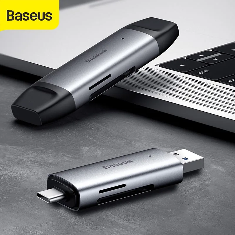 Baseus Универсальный Высокоскоростной USB 3 0 кард-ридер SD/TF с двумя слотами для карт