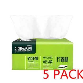 

5 Pack Native Bamboo Pulp Natural Color Pumping Paper Household Napkin Soft Skin-Friendly Paper Towels 3-Ply Toilet Paper NEW