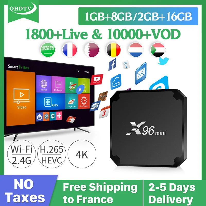 X96 MINI IPTV France Box Smart Android 7.1 IP TV French Arabic IPTV Subscription IPTV Spain Germany Turkey Italy IP TV QHDTV