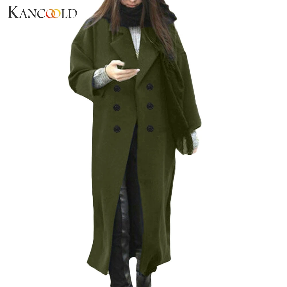KANCOOLD, осень, новинка, Женский Повседневный Тренч, большие размеры, двубортный, винтажная, стирается, верхняя одежда, свободная одежда, пальто для женщин