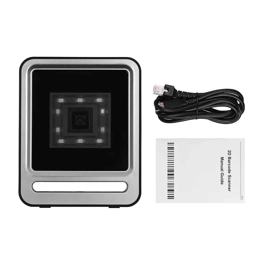 Aibecy Hands-free USB проводной 1D 2D QR Barcoder сканер Настольный всенаправленный считыватель штрих-кода платформа с кнопкой триггера