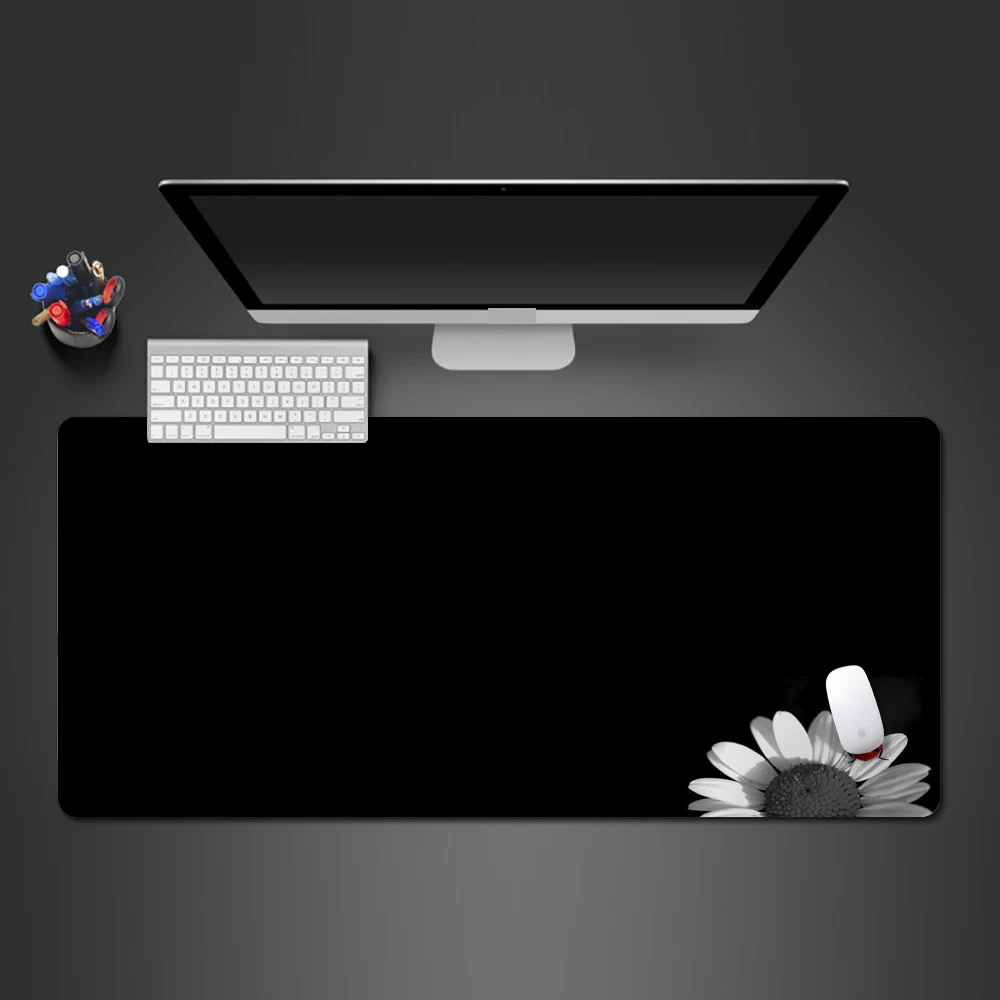 

Simple Black Chrysanthemum Ornament Fashion Innovation Popular Natural Rubber Washable Table Mat Notebook Computer Game Mousepad