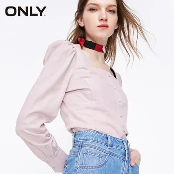 

ONLY spring Women's Square-cut Silhouette Linen Shirt|119105509
