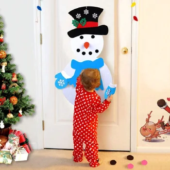 

B-DIY Felt Christmas Gifts Snowman Christmas Sticker Wall Hanging Kids Child Toys Xmas Christmas Decoration New Year