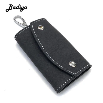 

Fashion Simple Key Holder Genuine Leather Wallet Unisex Solid Key Wallet Organizer Bag Car Housekeeper Car keychain Card Bag