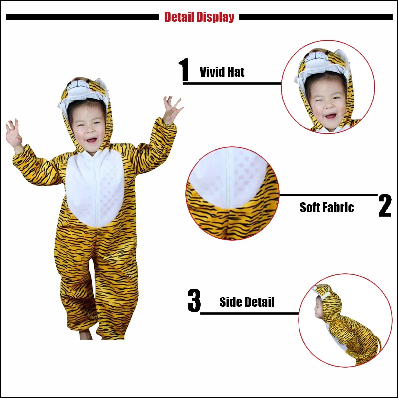Kids Cartoon Animals Tiger Costumes Boys Girl School Stage Halloween Cosplay Costume Anime Disfraces Dress Up Role Play Jumpsuit Kids Cartoon Animals Tiger Costumes Boys Girl School Stage Halloween Cosplay Costume Anime Disfraces Dress Up Role Play Jumpsuit