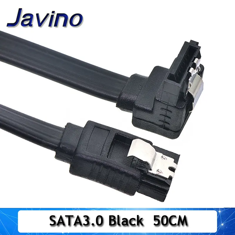 SATA кабель 3,0 на жесткий диск SSD адаптер HDD кабель прямой 90 градусов Sata 2,0 кабель для Asus MSI Gigabyte материнская плата кабель Sata - Цвет: SATA3.0 Black 50cm