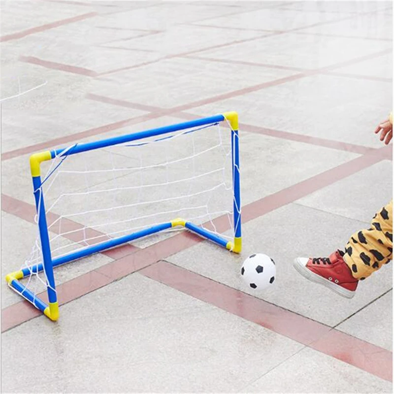 Football Goal Post Net With Pump Toy Indoor Outdoor Soccer Sport Games Mini Training Practice Set For Kids Children