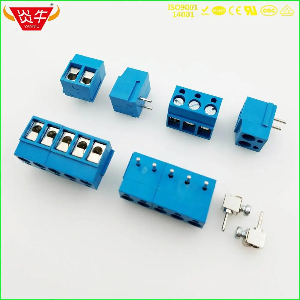 KF300R 5,0 2P 3P Синий PCB Универсальный винтовой клеммный блок DG300R 5,0 мм Шаг 2PIN 3 pin можно комбинировать янниу Феникс контакт