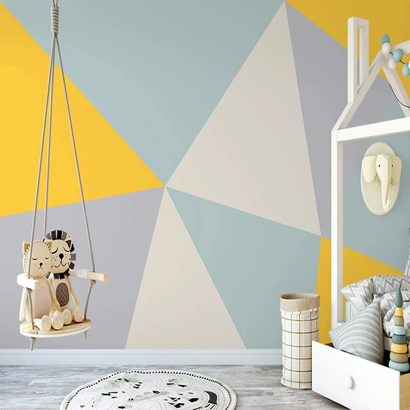 Custom Photo Mural Colorful Geometric Pattern Children Room Bedroom Interior Design Wall Painting Modern Wallpaper For Kids |