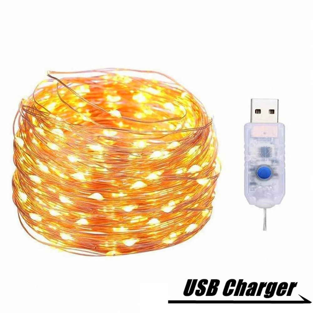 5 м/10 м/20 м USB светодиодные гирлянды сказочные огни для улицы/помещения 8 режимов