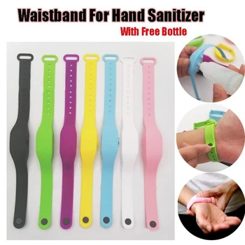

100PCS/LOT Wristband Hand Dispenser Hand Sanitizer Bracelet Wearable Hand Sanitizer Dispenser With Empty Bottle