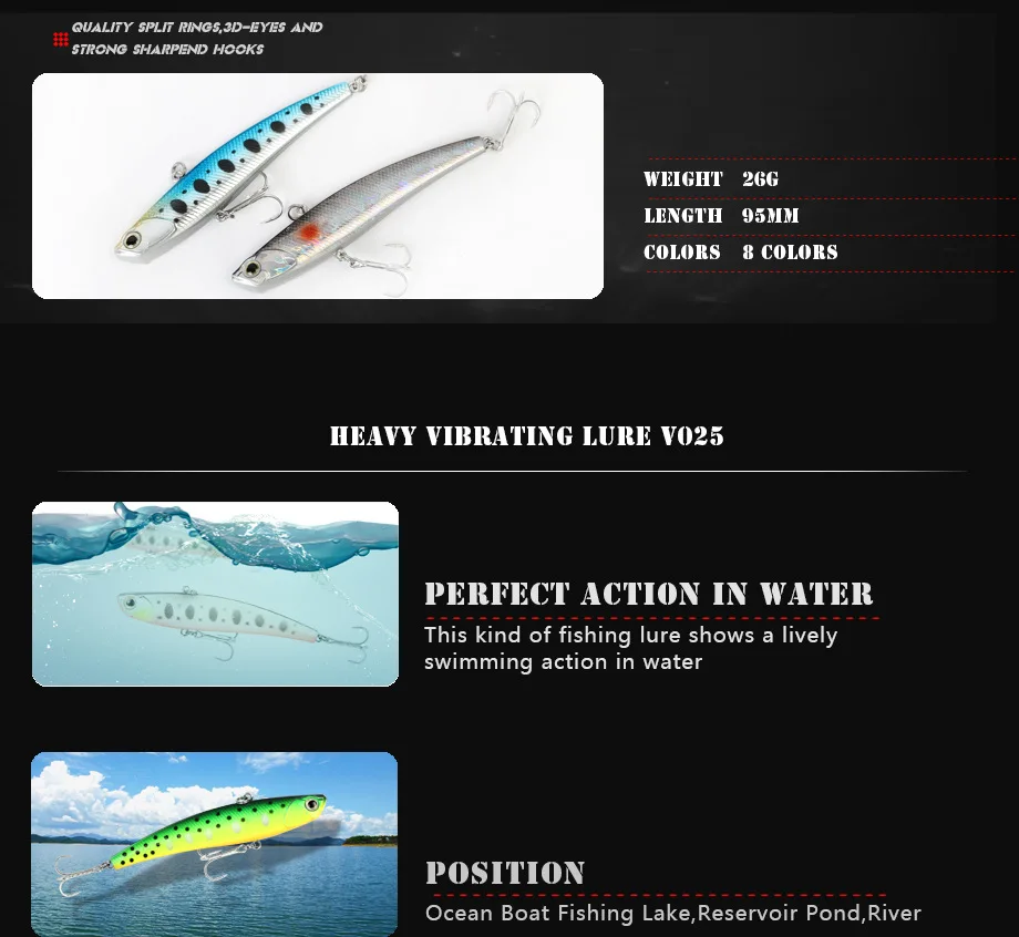 Bassland VIB жесткая приманка для рыбалки stickbait isca Искусственные воблеры Тройной Крючок для рыбалки морской бас форель Япония зима