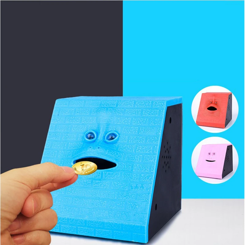 Plastic Face Bank Human Face Smart Sensor Piggy Bank Electric Coin Can