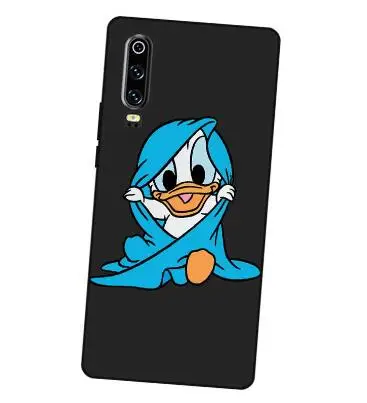 

P043 Donald Duck Black Silicone Case Cover For Huawei P8 P9 P10 P20 P30 Lite Pro P Smart Plus 2017 2019