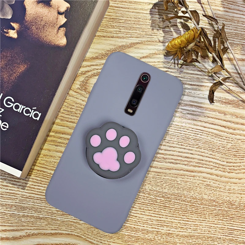 Силиконовый чехол-держатель для телефона с рисунком для Xiao mi Red mi K20 mi 9 T, милые чехлы-подставки для девочек, Матовая оболочка для Red mi K20 Pro mi 9T Pro