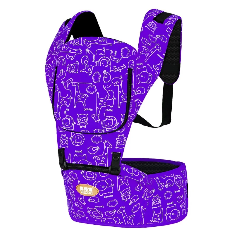 Purple Мультяшный эргономичный рюкзак-кенгуру для младенцев, поясная сумка-кенгуру для путешествий 3-30 месяцев - Цвет: Purple