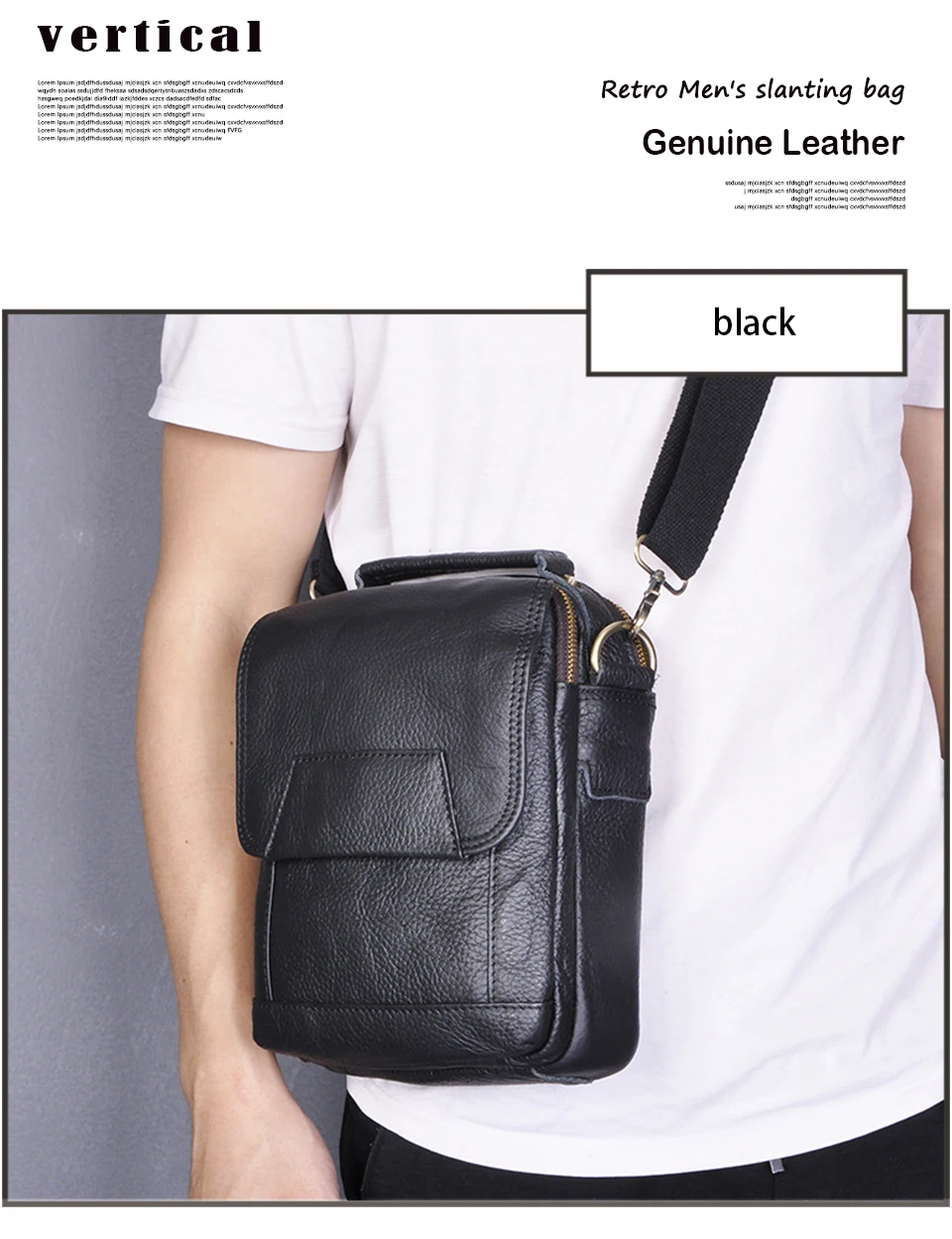 Crazy Horse Leather Male Casual Design Vintage Messenger bag Fashion Cross-body Bag 8 Tablet Tote Mochila Satchel bag 150