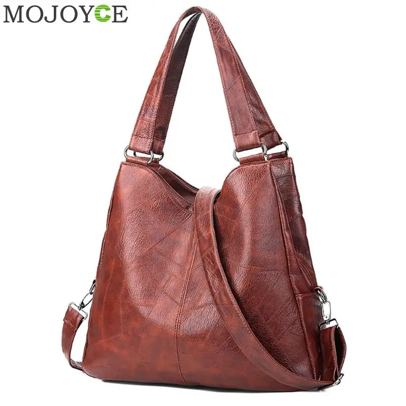 

2019 Fashion Women Handbags High Quality Female Hobos Single Shoulder Bags Vintage Solid Multi-pocket Ladies Totes Bolsas