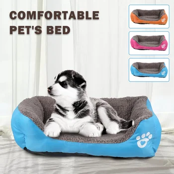 

Pet Dog Fleece Bed Soft Warm Cozy Dogs House Nest Cat Dog Baskets House Mat Autumn Winter Pets Sleeping Beds