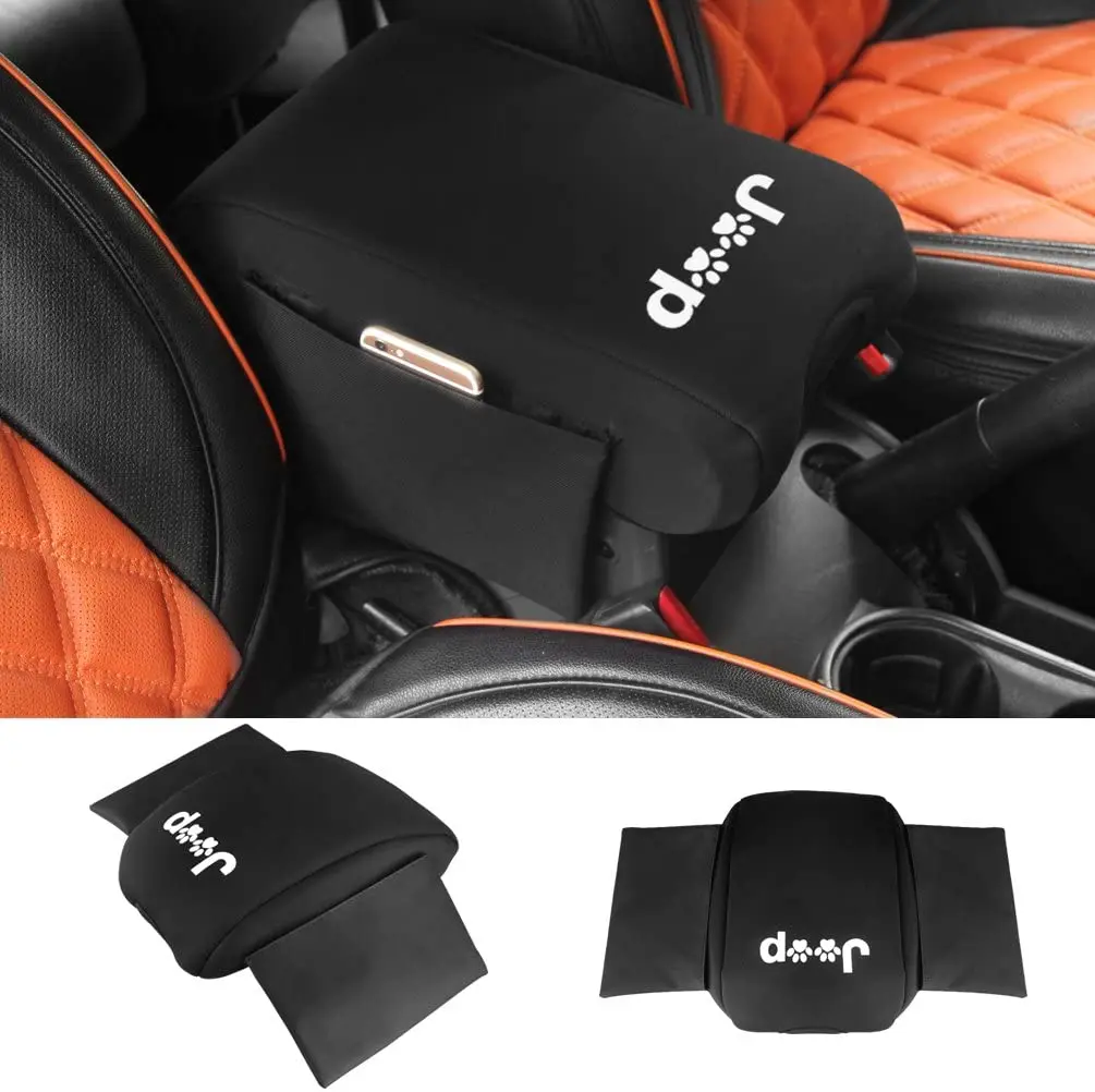 Center Console Cover Armrest Pad for Jeep Wrangler JK JKU Sahara JL  Gladiator Interior Accessories with Side Storage Pockets AliExpress