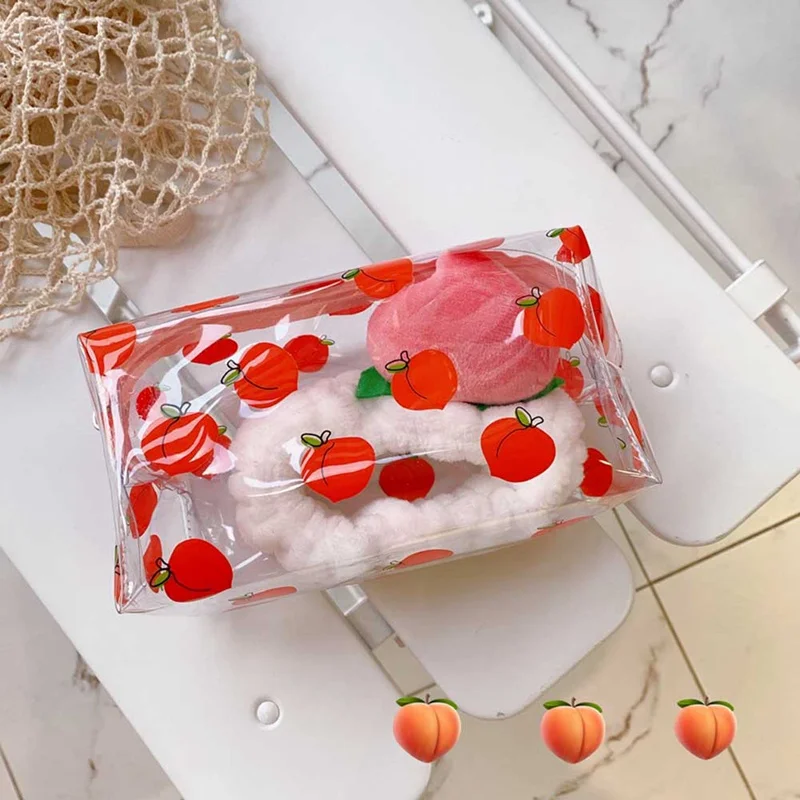 Прозрачный Кошелек для монет ПВХ дорожная косметичка фрукты красное сердце авокадо сумка дропшиппинг