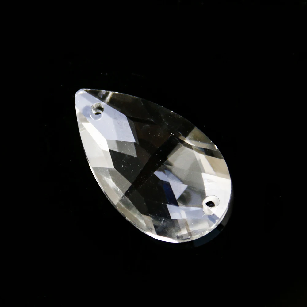5PCS 30mm Crystal Prism Suncatcher Tear Drop Chandelier Parts Hanging Pendant Faceted Beads Garland Home Wedding Decor 2 Holes crystal beads crystal sun catcher chandelier crystal drops crystal beads garlands