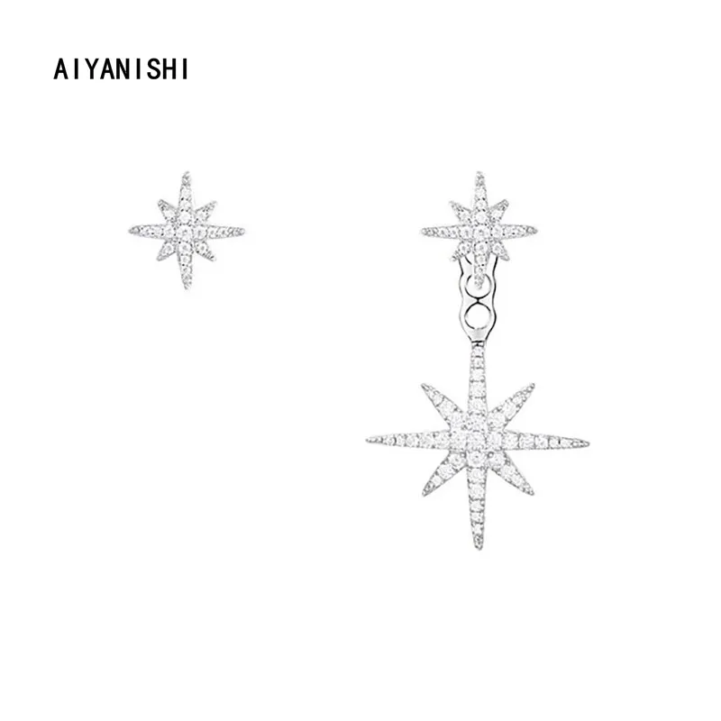 

AIYANISHI 925 пробы серебряные серьги-подвески, звезды, милые Подвески, Серебряная Люстра