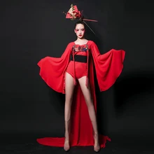 Бар год Пэтти праздновать наряды сексуальный комбинезон для подиума китайский стиль DJ певица ночной клуб представление одежда DL5075