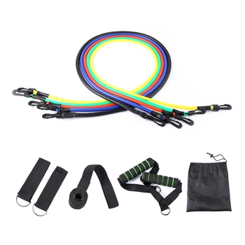 

Portable Pull Rope Comfortable Decoration Resistance Green Handle 100lb TPE Working-out Bands for Body Training