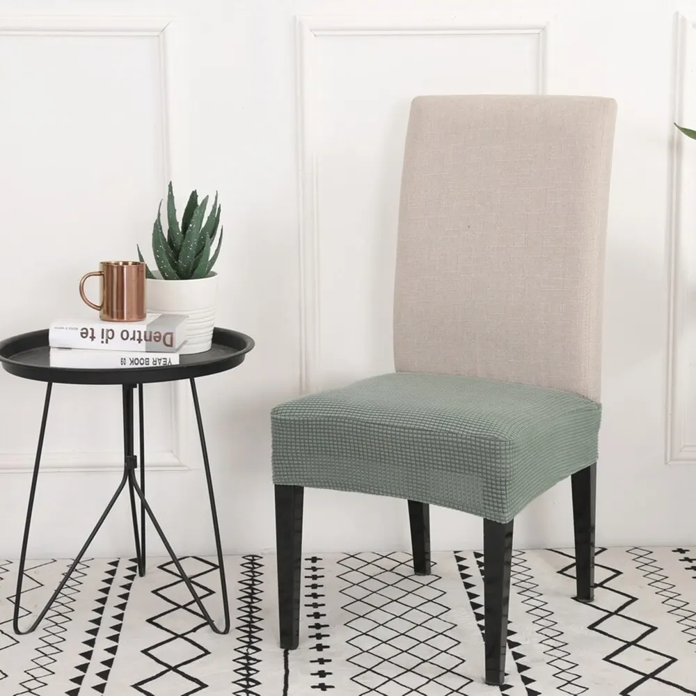 Hot Spandex Chair Cover Solid Color Dining Room Office Kitchen Elastic Chair Seat Cover Anti-dirty Chair Seat Protector Case New