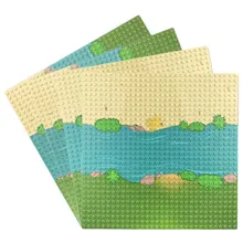 Tek taraflı çim nehir 32*32 nokta taban plakası küçük tuğlalar için MOC yapı taşı oyuncak setleri modelleri DIY oyuncaklar çocuklar için