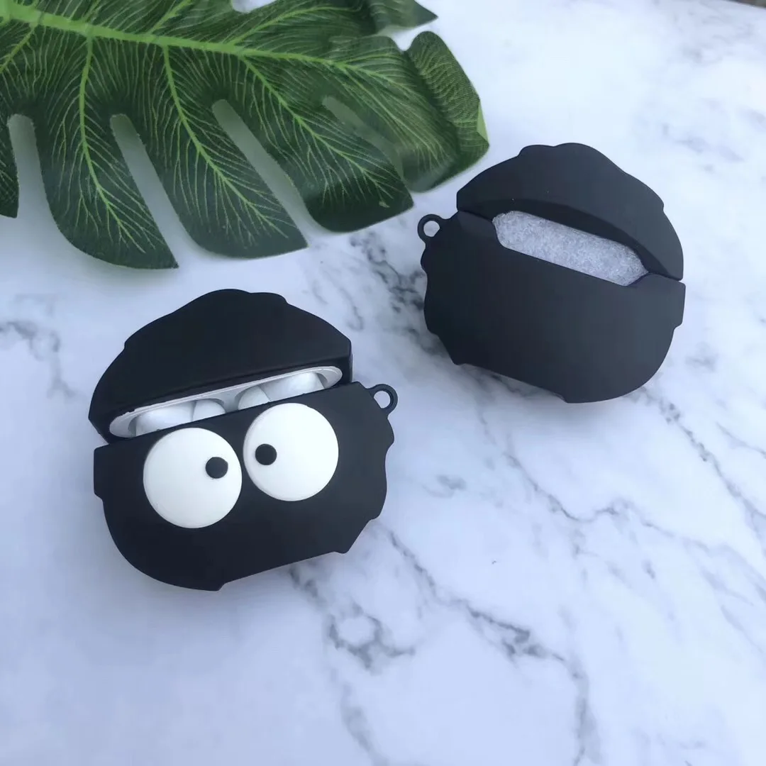 3D милые наушники с черными полями, аксессуары для наушников, силиконовый чехол для Airpods pro 3, защитная bluetooth-гарнитура