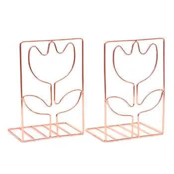 

1 Pair Creative Flower Shape Bookends Book Support Stand Desk Organizer Holder