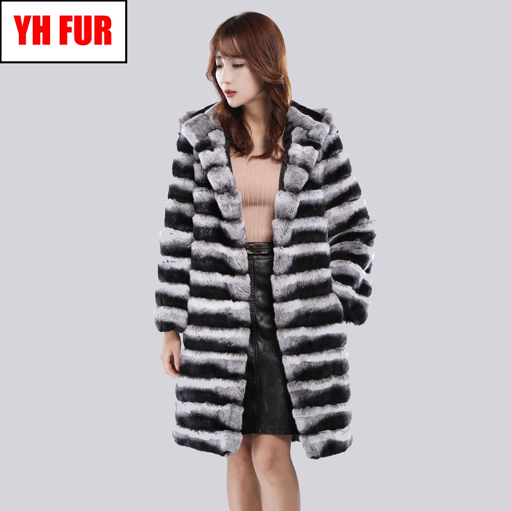 

New Winter Women Real Rex Rabbit Fur Coat Warm Real Rex Rabbit Fur Hooded Jacket Quality 100% Natural Rex Rabbit Fur Overcoat