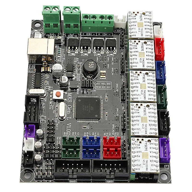 Mks Gen L V1.0 интегрированная материнская плата контроллера+ 5 шт. Tmc2208 Драйвер шагового двигателя для 3D-принтера с Usb C