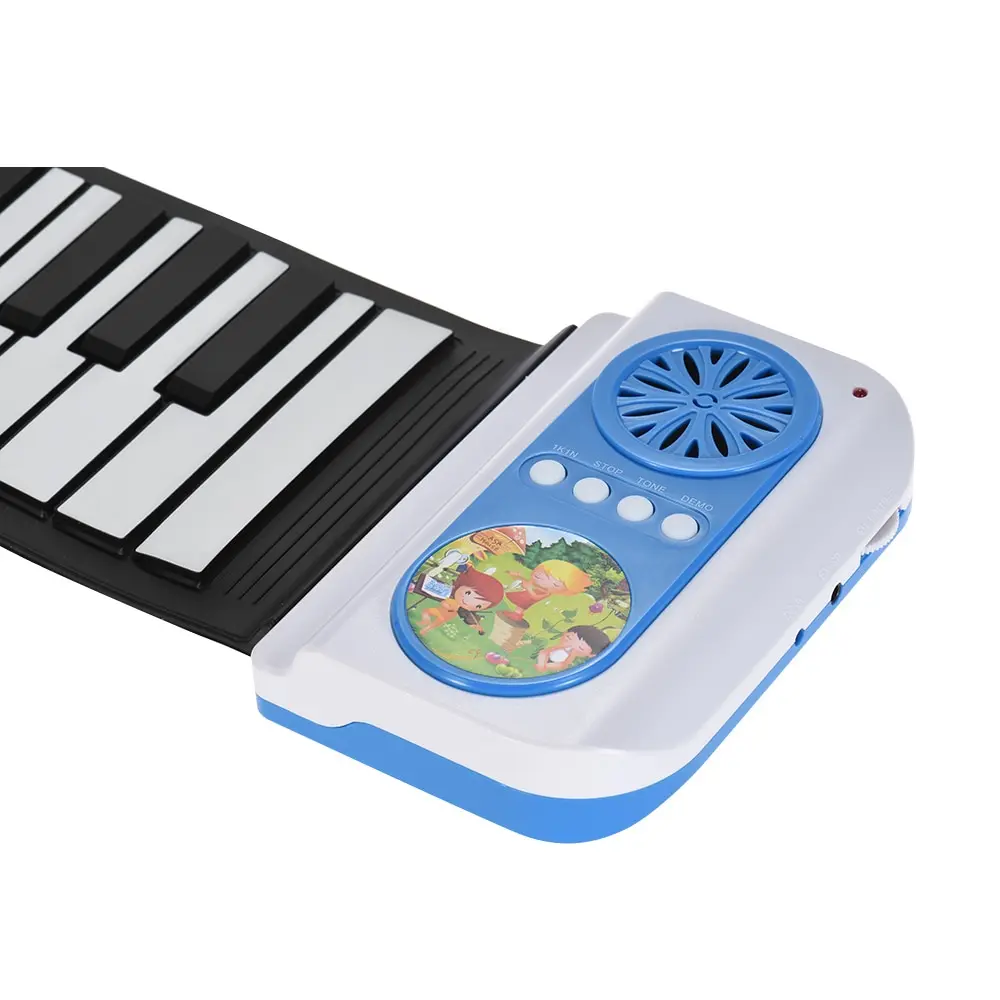  49 Keys Roll Up Piano Silicon Electronic MIDI Keyboard with Built-in Speaker Teaching Function for  - 4000091284388