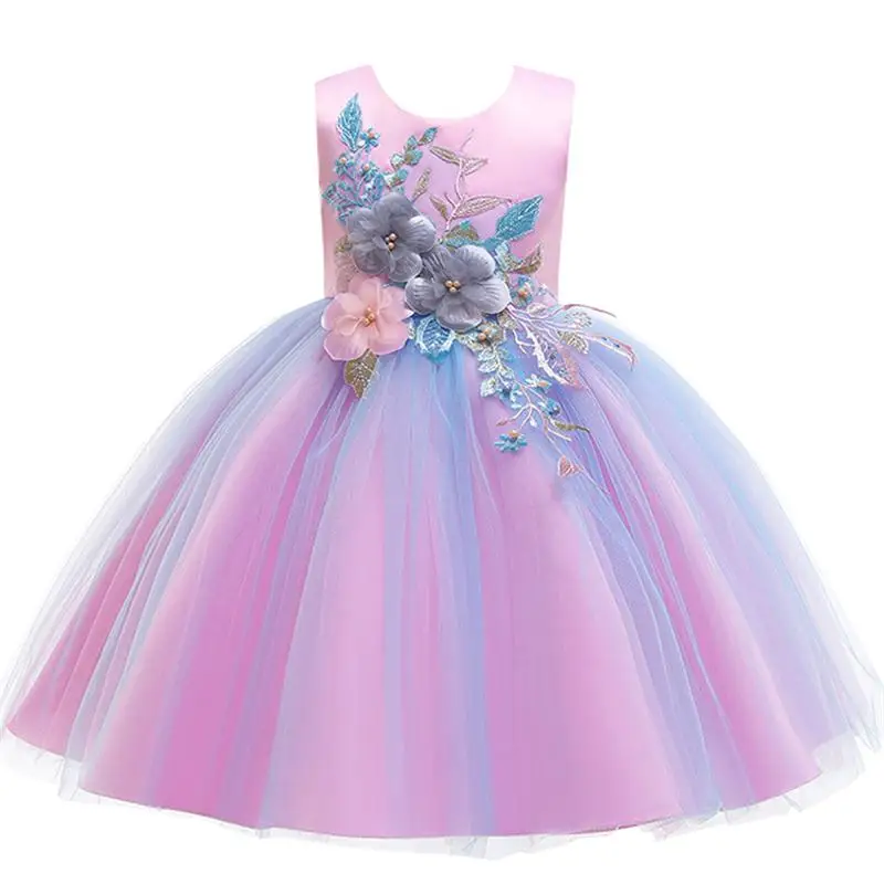 2019 карнавальные костюмы платье для девочкиВышитое кружево принцессы платья