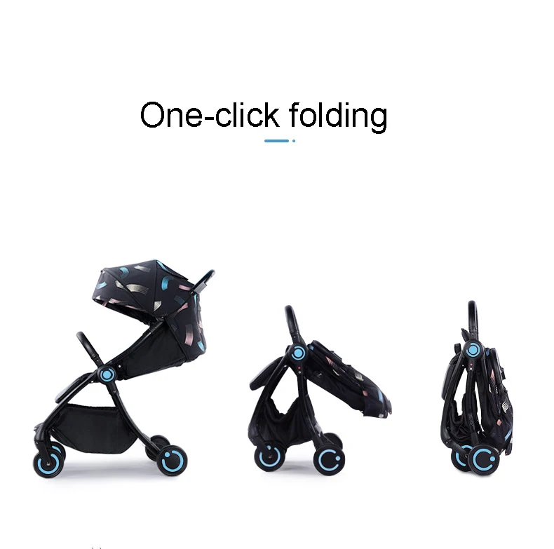 Baby stroller high landscape stroller lightweight folding stroller fashion mom three grapefruit smart cart