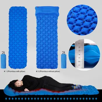 

Sturdy Sleeping Pad Camping Air Cushion Nylon Outdoors Travel Multifunction Picnic Cloth Air Mattress Durable Sky Blue