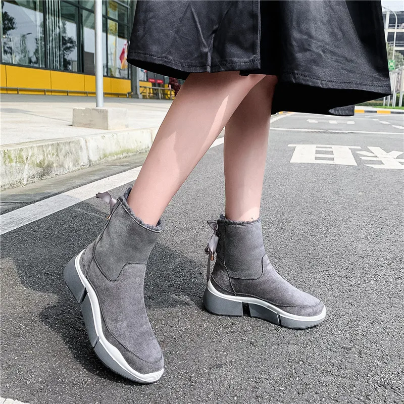 MORAZORA winter New Brand keep warm snow boots comfortable flat heel square toe ankle boots high qaulity casual women boots