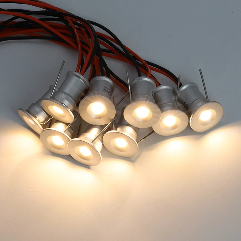 

1W DC12V IP65 Mini LED Spot light Thumb Spotlight Lamp Cabinet Ambient Lighting Ceiling Downlight Showcase Staircase Lights