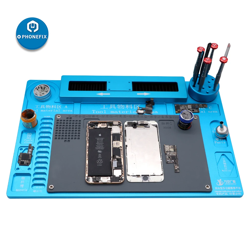 Wl Aluminum Alloy Pad Microscope Fixed Base Soldering Mat With Sliding