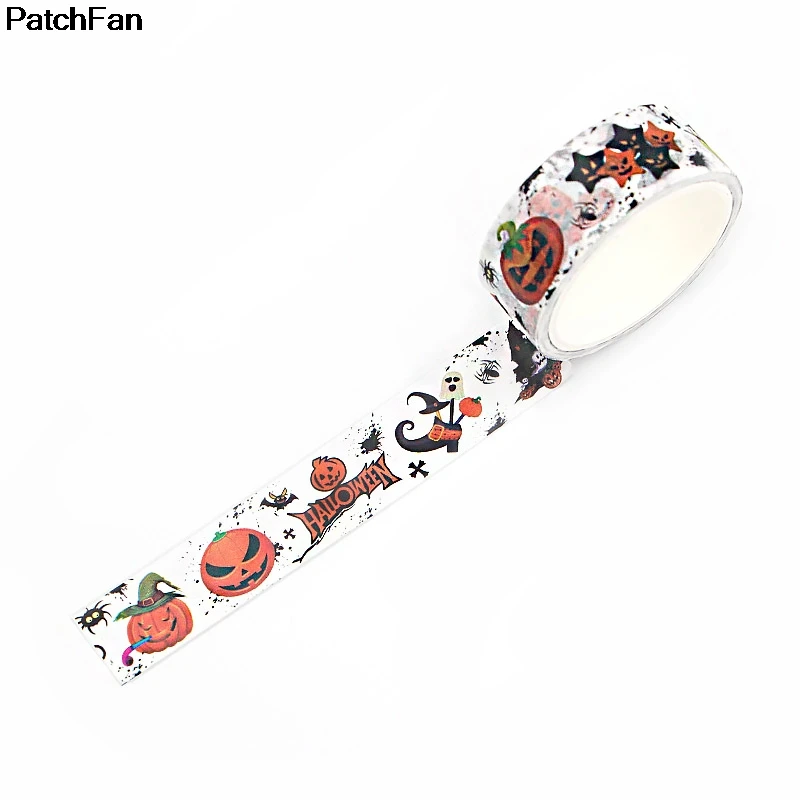 Patchfan Хэллоуин тема Панк DIY Скрапбукинг дети клей васи маскирующая Лента Печатный узор наклейки Школьные принадлежности A2470