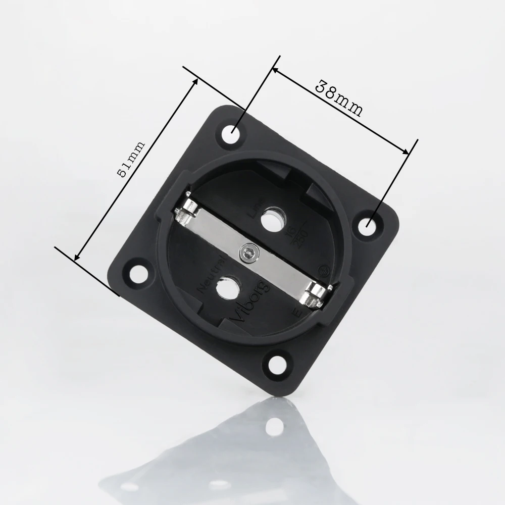 Viborg Ve01r Cobre Puro Schuko Sockets eu Chassis de Poder Tomada Europeia Banhado a Ródio ac 250v 16a Alta Qualidade - Image 5