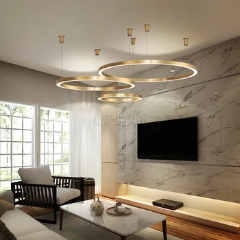 

Modern Minimalist LED Round Circle Simple Pendant Light For Hall Dining Room Study Office