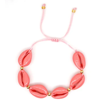 

Rttooas Bohemian Shell Bracelet 2019 Women Natural Paint Shell Cuff Bracelets Summer Multicolor Jewelry Pulsera Mujer