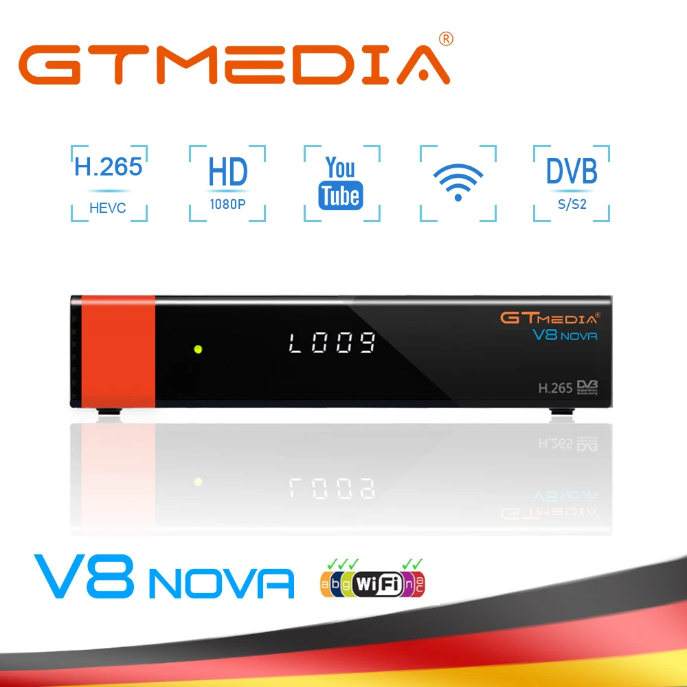 Лучший 1080P FULL HD DVB-S2 GTmedia V8 Nova спутниковый ресивер такой же V9 Super /Honor Freesat Bulit-in WIFI |