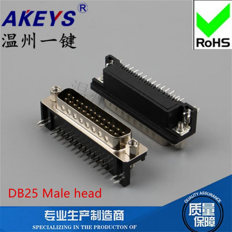 Двухрядная 25 игла DB25 последовательный разъем VGA для сварки с черным резиновым